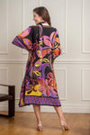 Bright Geometric Kaftan With Sleek Scarf - Navvi.in