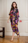 Bright Geometric Kaftan With Sleek Scarf - Navvi.in