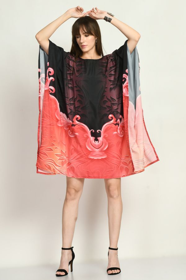 Brown Short Kaftan Dress - Navvi.in