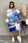 Casual Art Inspired Oversized Shirt Dress