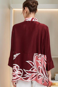 Burgundy with White Pattern Shirt - Navvi.in