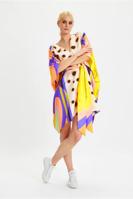 Butterfly Belted Kaftan Dress - Navvi.in