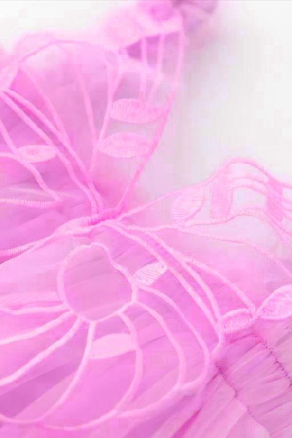 Butterfly Pink Summer Party Dress - Navvi.in