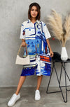 Casual Art Inspired Oversized Shirt Dress