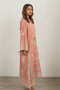 Chic Peach Festive Long Kurta with Detailing
