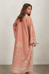 Chic Peach Festive Long Kurta with Detailing
