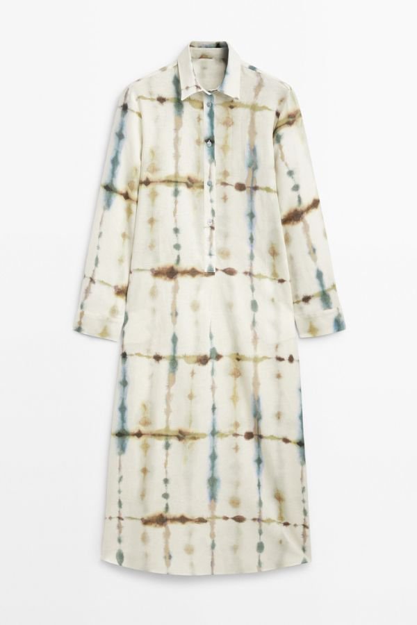 Calf Length Shirt Dress - Navvi.in
