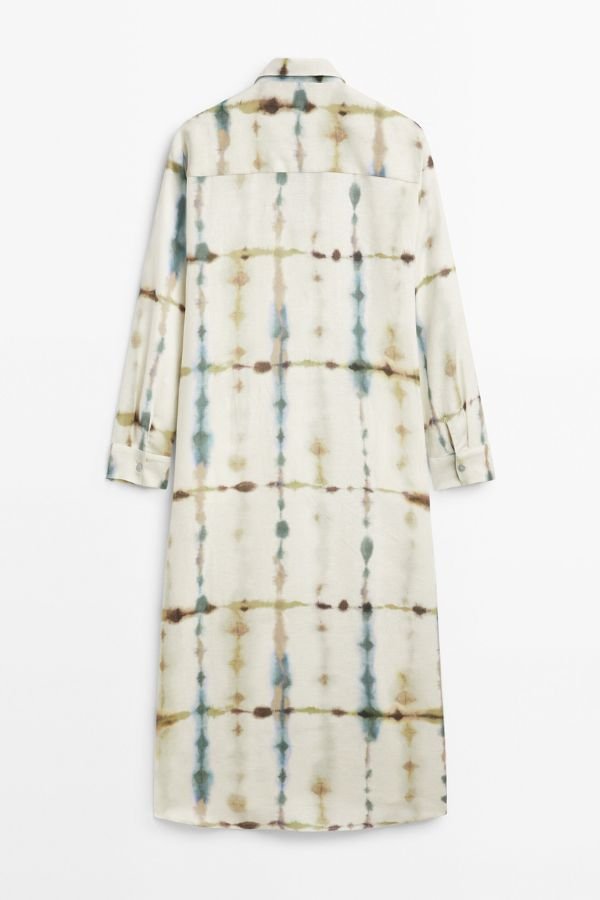 Calf Length Shirt Dress - Navvi.in