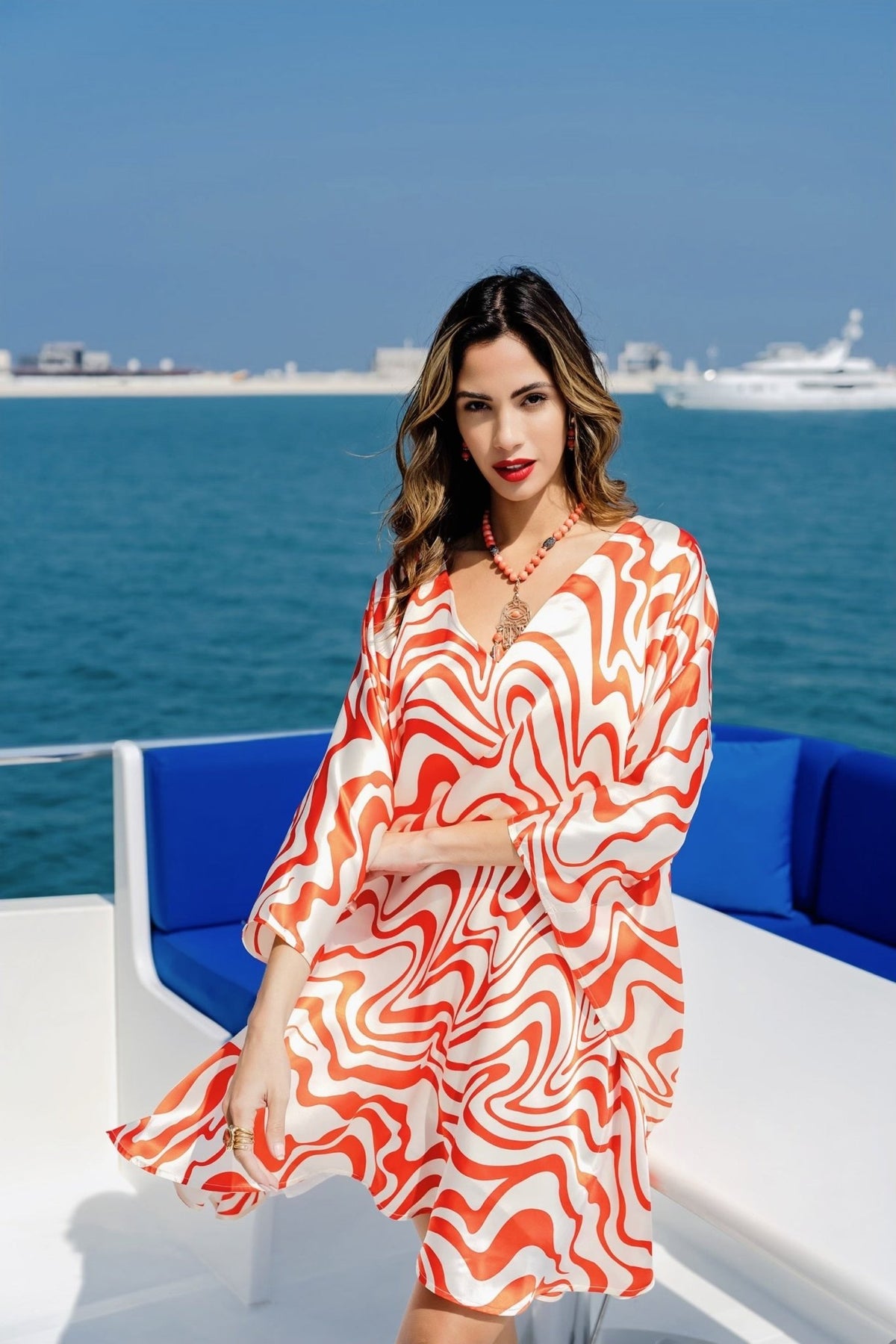 Candy Rings Short Kaftan - Navvi.in