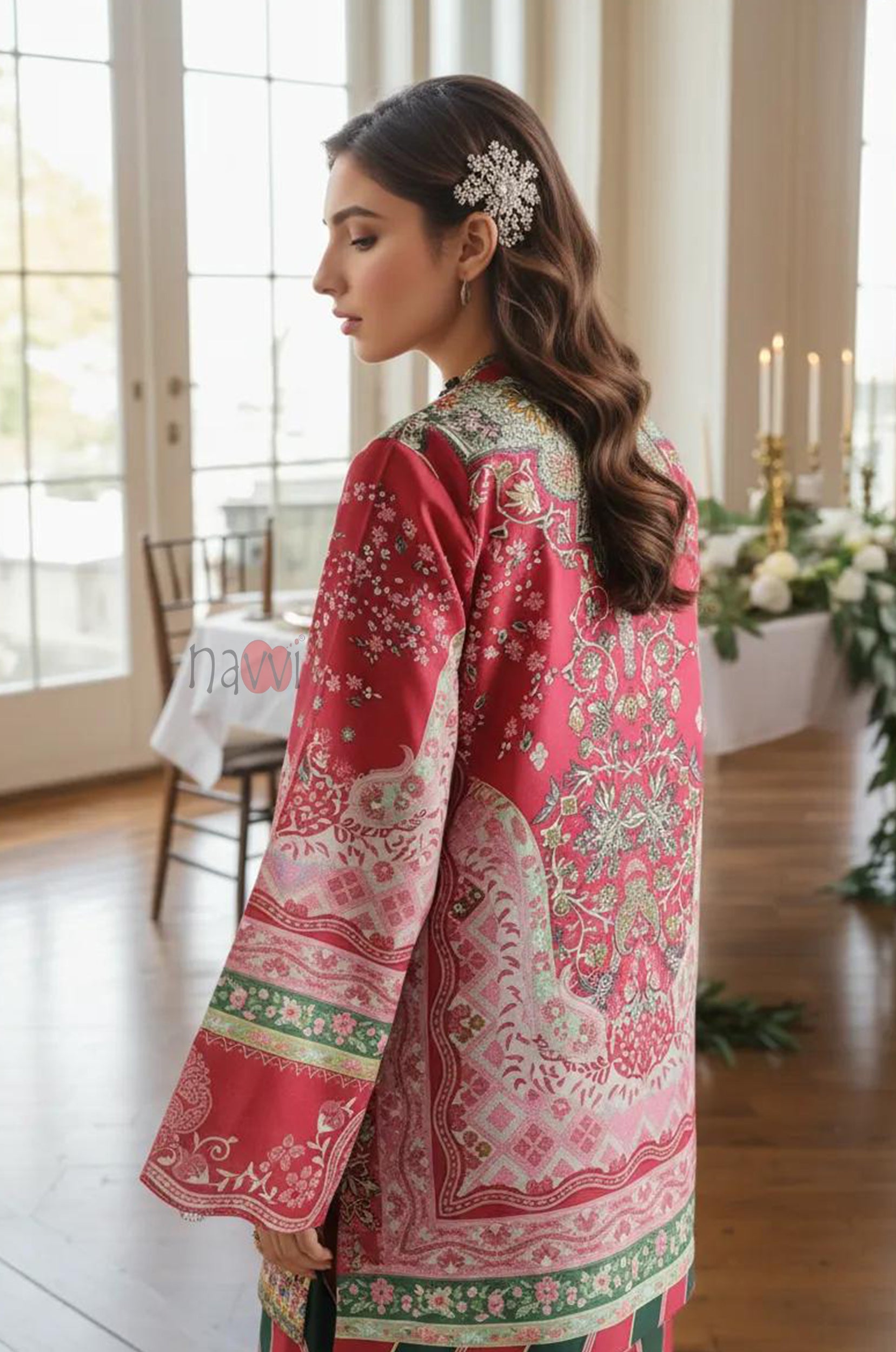 Heritage Floral Kurta Pant Set - Navvi.in