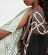 Chain Lock Satin Silk Short Kaftan - Navvi.in