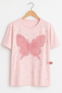 Butterfly Embellished Crush Tee
