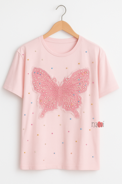 Butterfly Embellished Crush Tee
