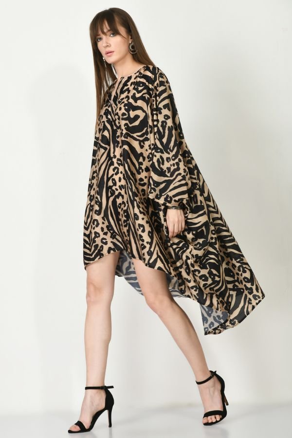 Cheetah Print Short Kaftan - Navvi.in