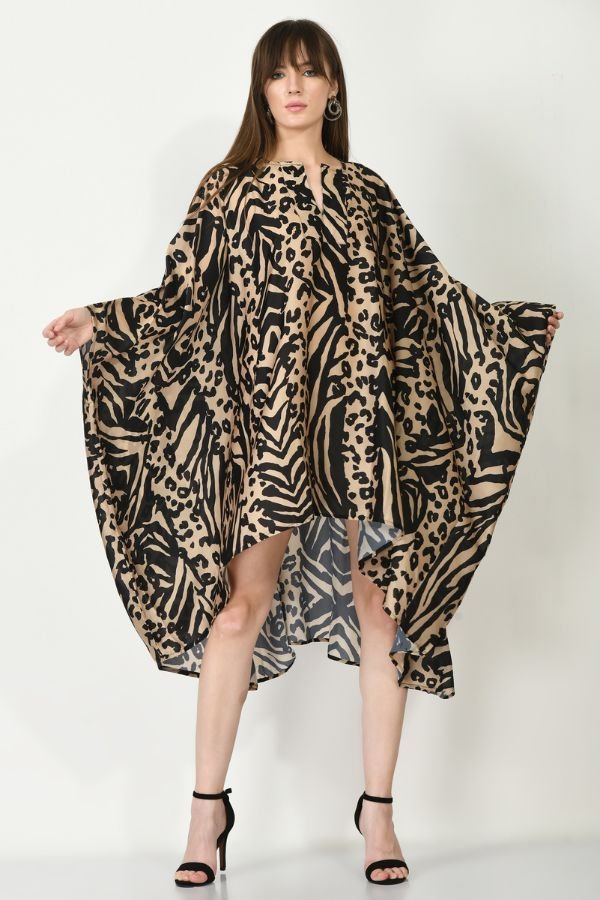 Cheetah Print Short Kaftan - Navvi.in