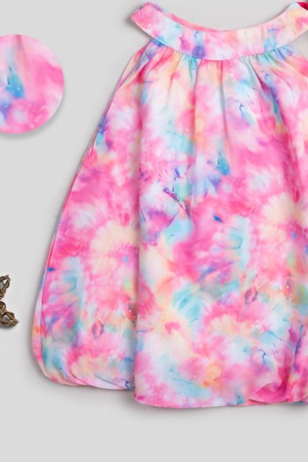 Chiffon Printed Colorful Summer Dress - Navvi.in