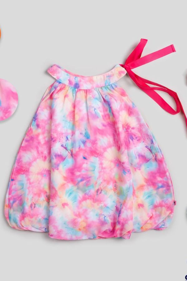 Chiffon Printed Colorful Summer Dress - Navvi.in