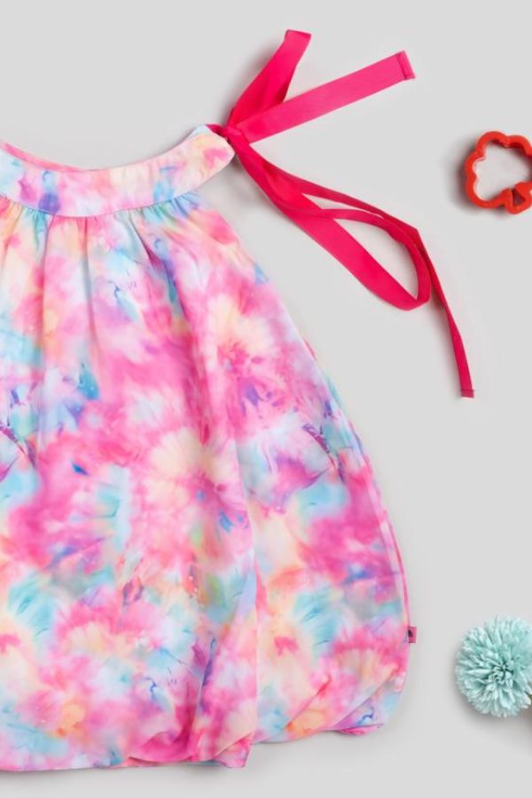 Chiffon Printed Colorful Summer Dress - Navvi.in