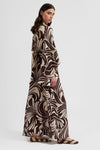 Coffee Persian Silk Dress - Navvi.in