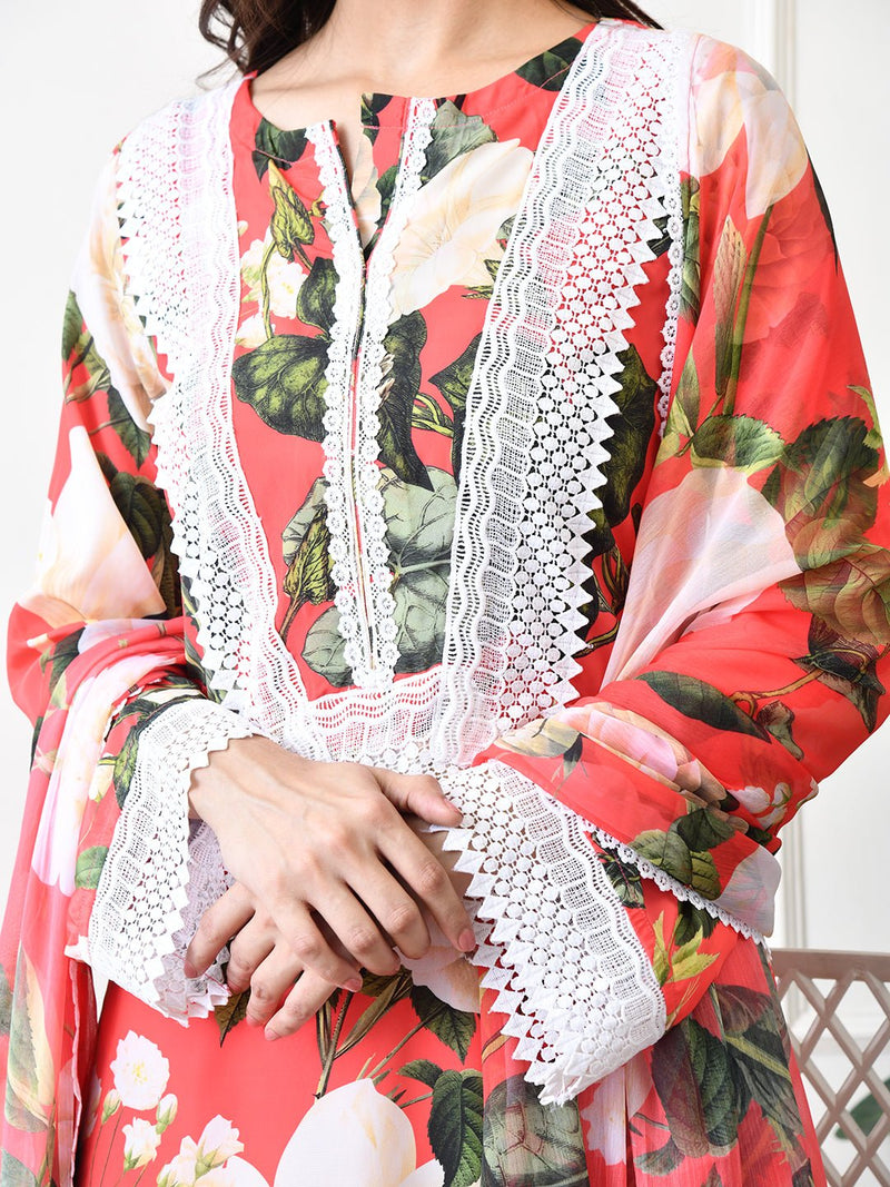 Coral Bloom Co - ord Set - Navvi.in