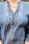 Cotton Denim Blue Top - Navvi.in