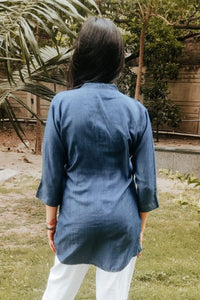 Cotton Denim Blue Top - Navvi.in