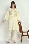 Cream Hand Work Coord Set - Navvi.in