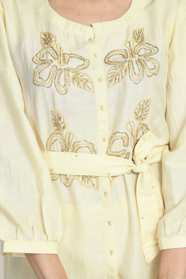 Cream Hand Work Coord Set - Navvi.in