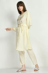 Cream Hand Work Coord Set - Navvi.in