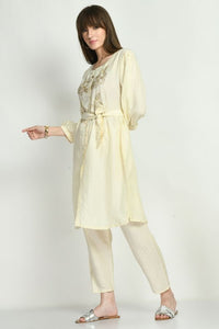 Cream Hand Work Coord Set - Navvi.in
