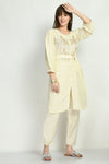 Cream Hand Work Coord Set - Navvi.in