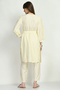 Cream Hand Work Coord Set - Navvi.in