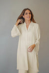 Cream Overlapping Co - Ord Set - Navvi.in