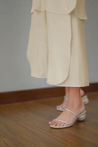 Cream Overlapping Co - Ord Set - Navvi.in