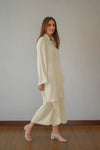 Cream Overlapping Co - Ord Set - Navvi.in