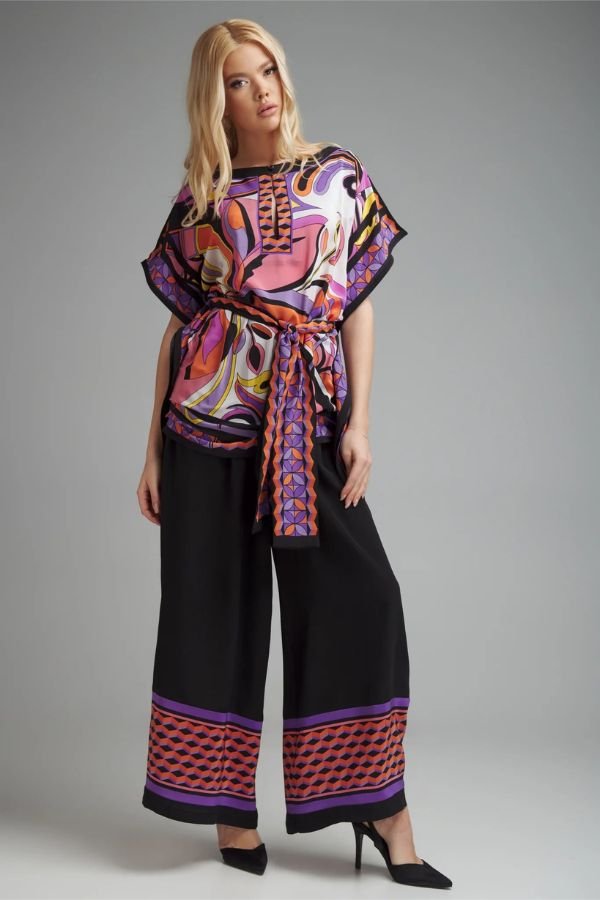 Crepe Co - Ord Set With Belt - Navvi.in