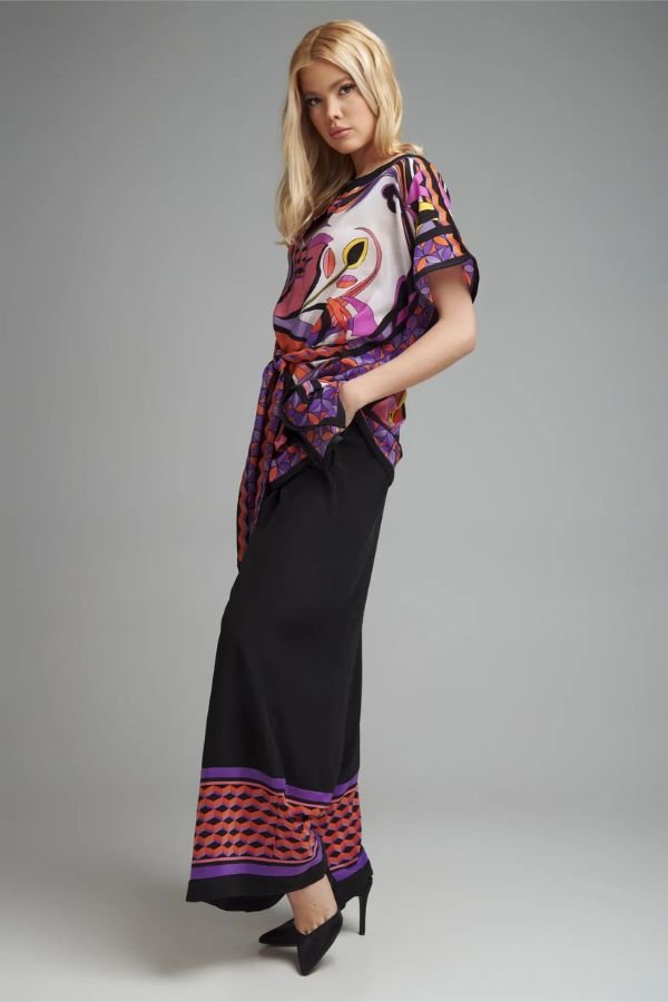 Crepe Co - Ord Set With Belt - Navvi.in