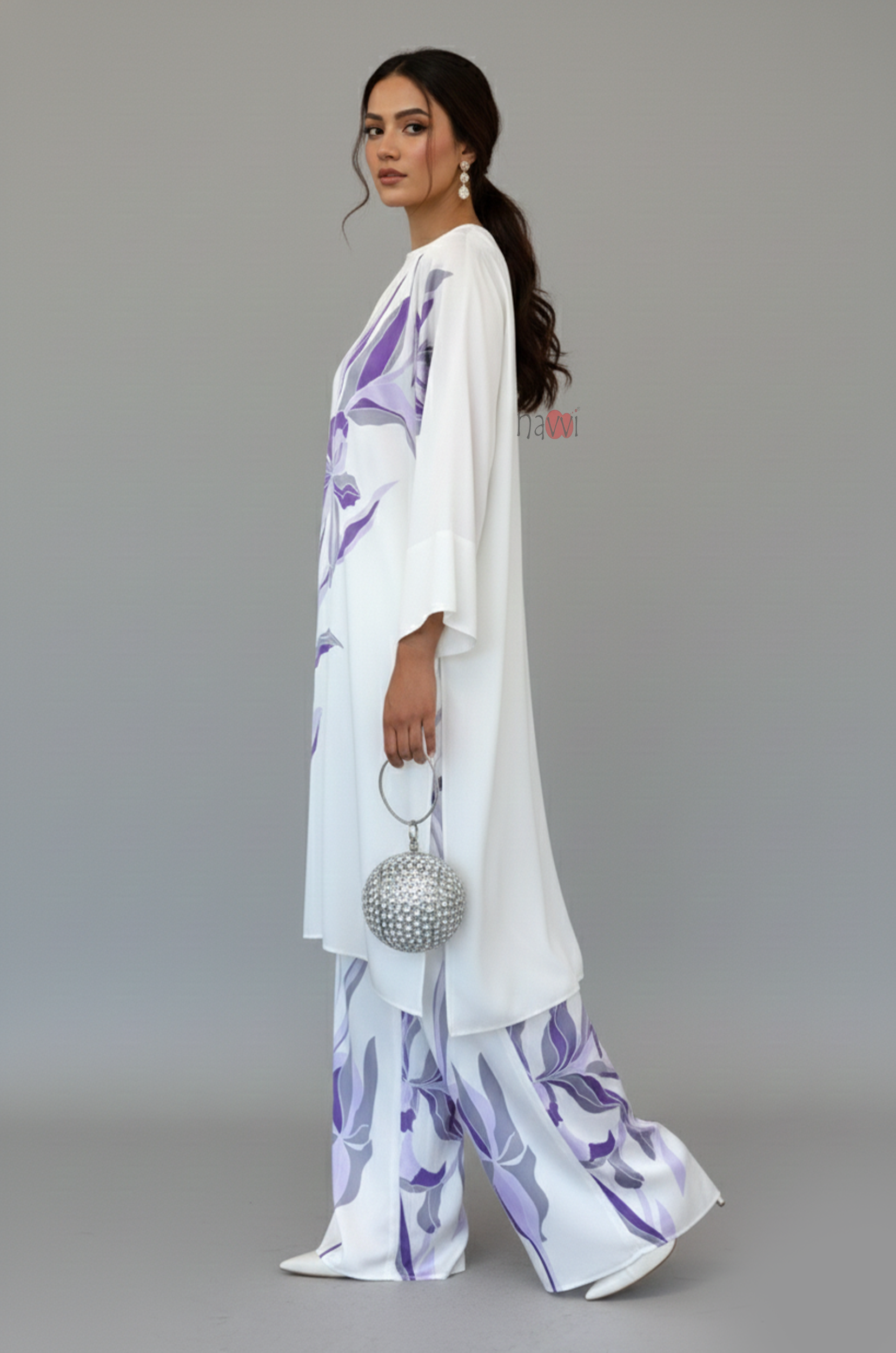 Lavender Grace Satin Floral Co-ord Set