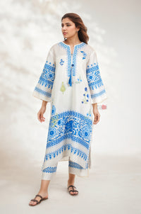 Sky Petals Printed Lawn Kurta Set