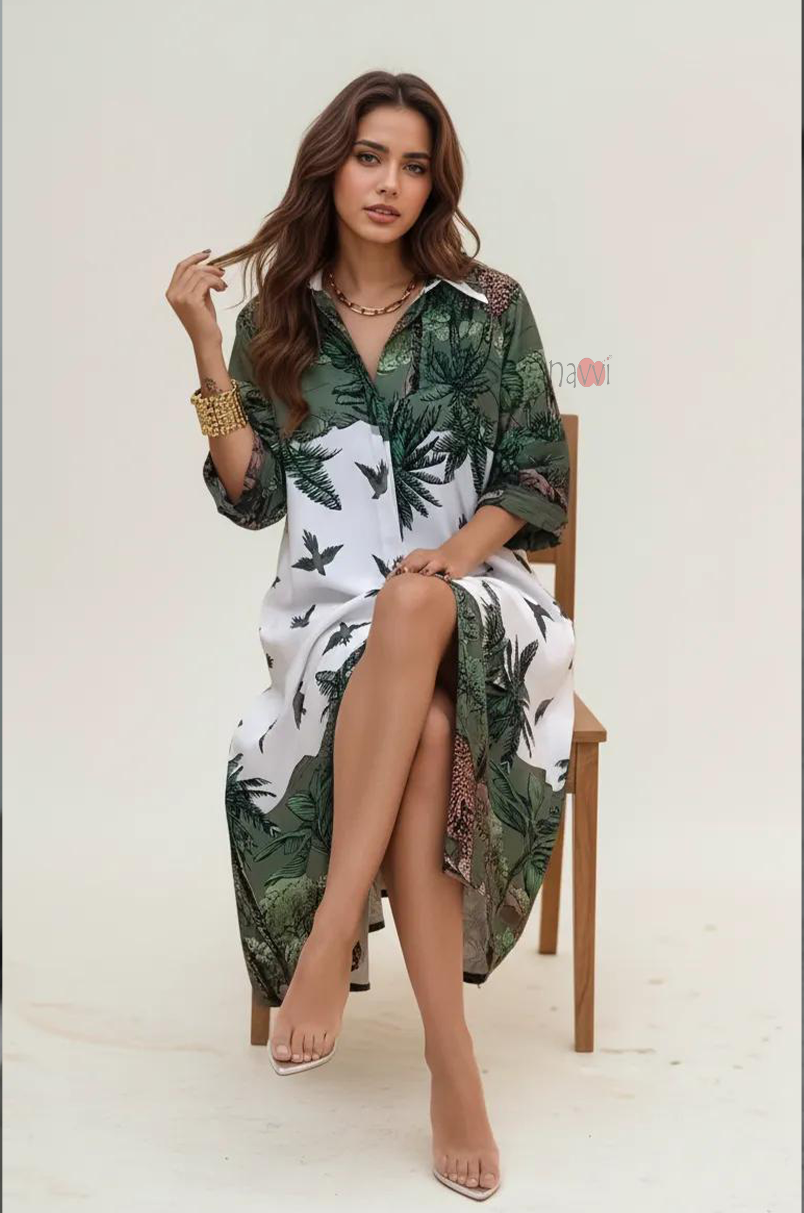 Jungle Muse Printed Shirt Dress for Women