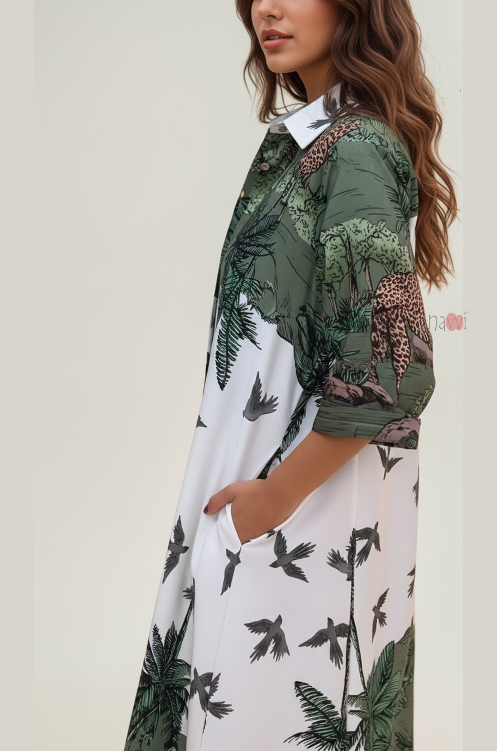 Jungle Muse Printed Shirt Dress for Women