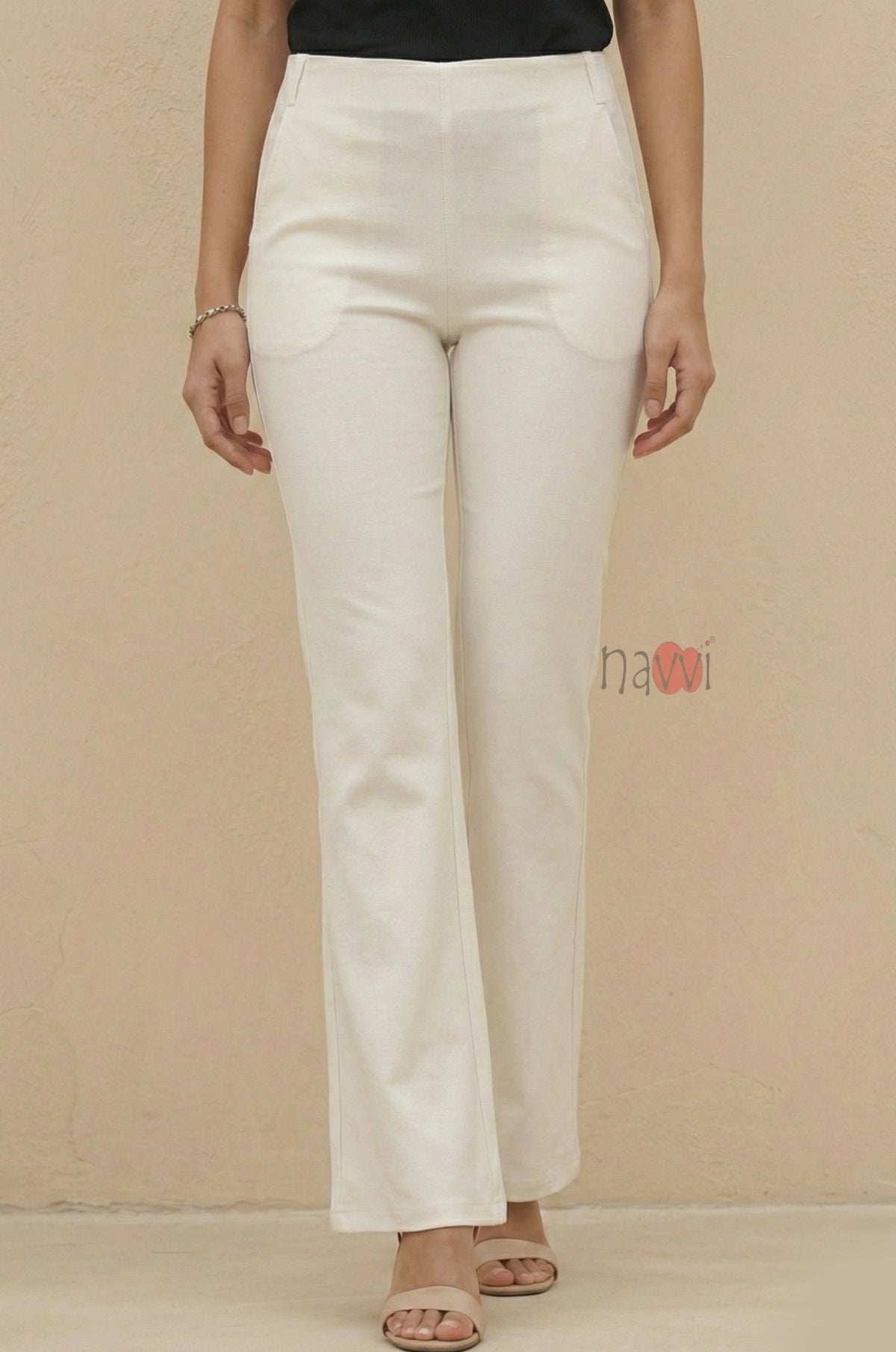 Chic Straight Leg Work Pants - Navvi.in
