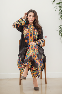Boho Black Luxury Kurta Pant Set