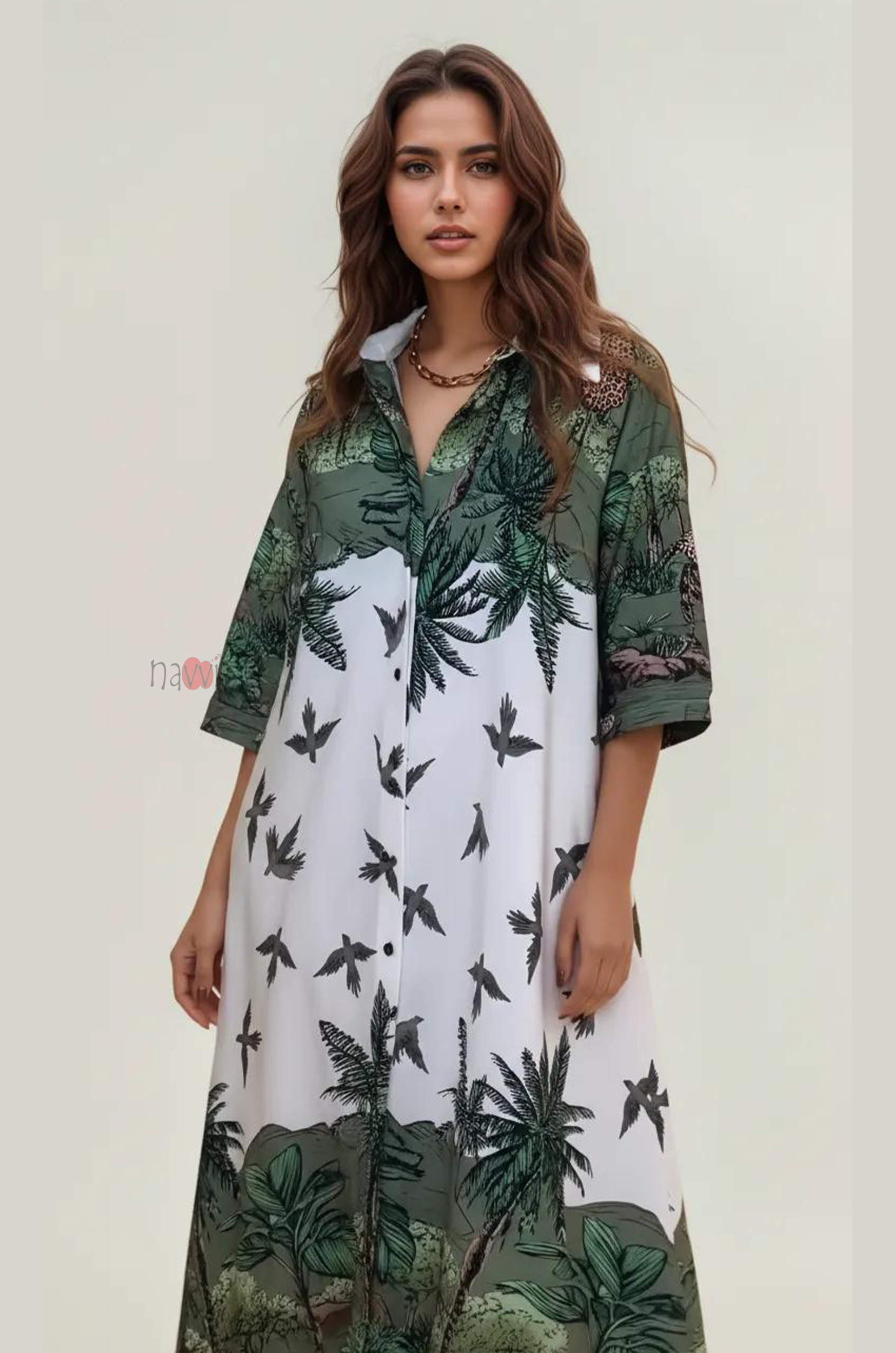 Jungle Muse Printed Shirt Dress for Women