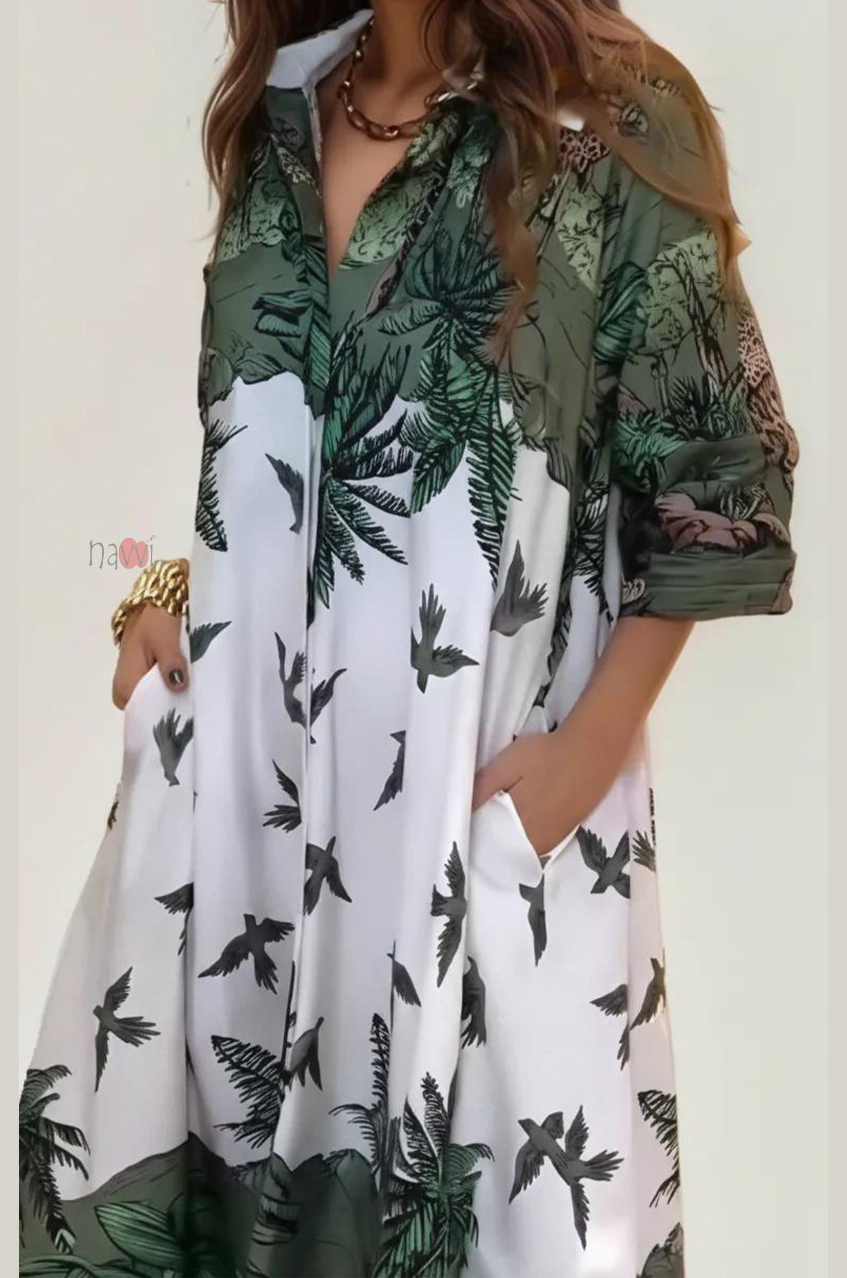 Jungle Muse Printed Shirt Dress for Women