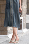 Denim Kurti with Frill Sleeves - Navvi.in