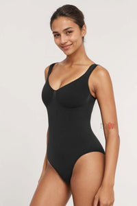 Diamond Neck Tummy Control Brief Bodysuit - Navvi.in