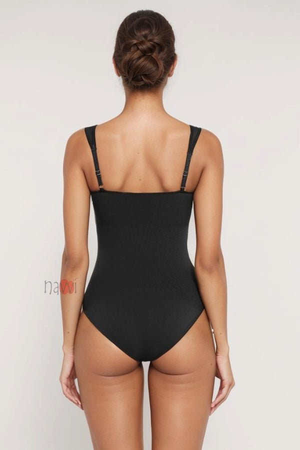 Diamond Neck Tummy Control Brief Bodysuit - Navvi.in