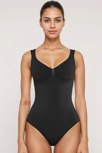 Diamond Neck Tummy Control Brief Bodysuit - Navvi.in