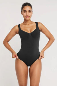 Diamond Neck Tummy Control Brief Bodysuit - Navvi.in